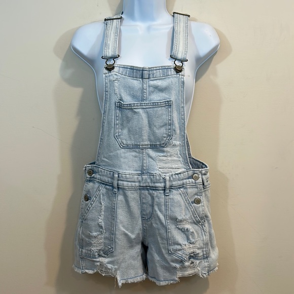 Hollister Pants - Hollister Boyfriend Vintage Stretch Denim Shorts Overalls